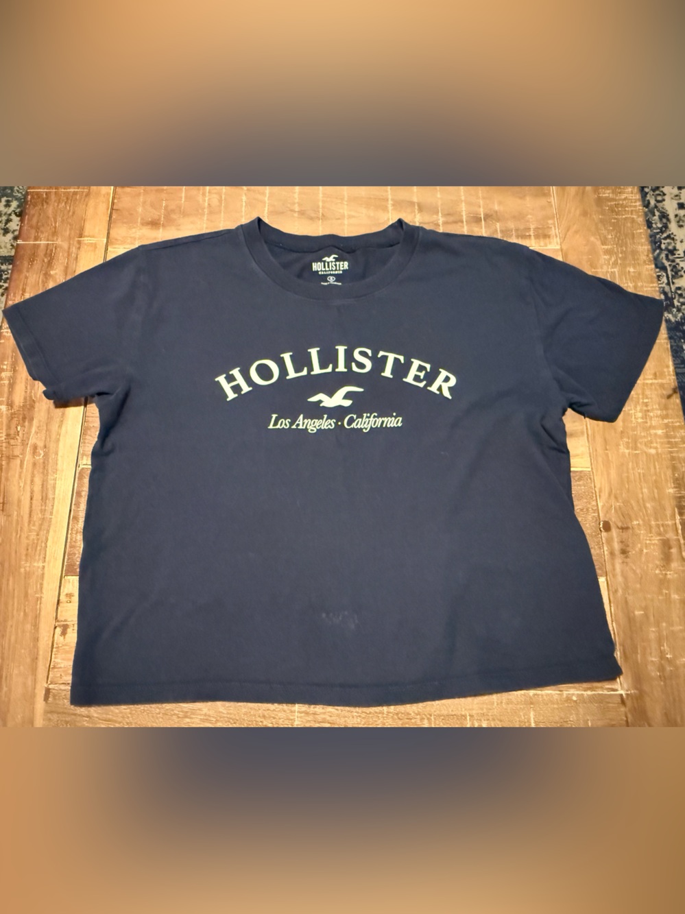 Hollister Men's Navy Graphic Crewneck Tee
